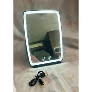 Visage Lighted Vanity Travel Mirror LED USB chargeable Touch Screen Black